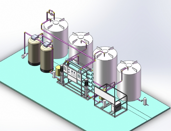 濟(jì)南4T雙級反滲透設(shè)備布局圖